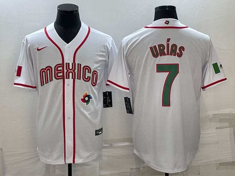 Men 2023 World Cub Mexico #7 Urias White Nike MLB Jersey1->more jerseys->MLB Jersey